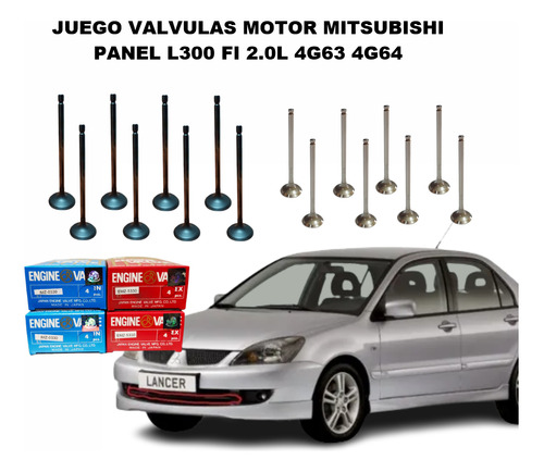 Juego Valvulas Motor Mitsubishi Panel L300 Fi 2.0l 4g63 4g64