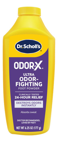 Dr. Scholl's Odor-fighting X Polvo Para Pies, Amarillo, 6.25