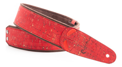 Right On! Veganas Mojo Cork Correa Guitarra Made In Spain Color Red