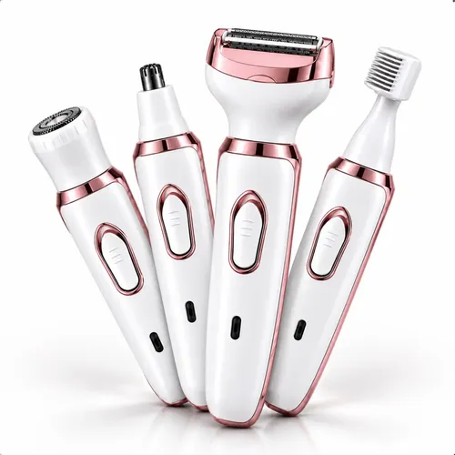 Depilador Aparador Elétrico Feminino Recarregavel 4 Em 1 Branco 127/
