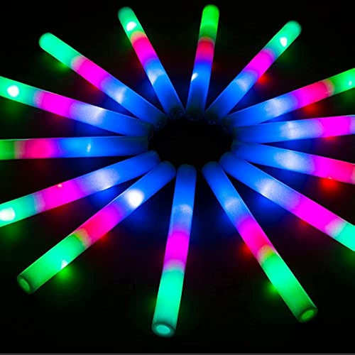 Shqdd Glow Sticks Bulk, 28 Pcs Led Foam Sticks Con 3 Modos D