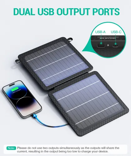 Cargador Solar Portátil 10 W Panel Plegable Usb-c Usb-a Ipx4