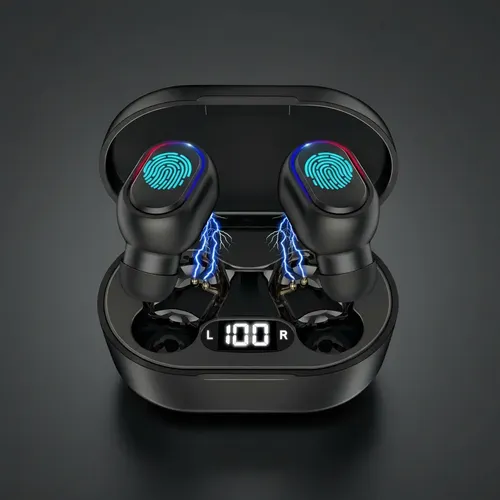 Auriculares Inalambricos A8s Alpina Touch 25 Hs Bateria Color Negro