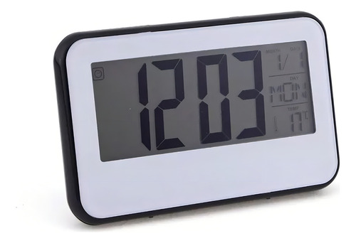 Reloj Led Digital Despertador Alarma Calendario 10422 Color Negro/Blanco