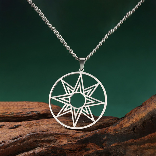Collar Colgante Estrella Ishtar Inanna Fertilidad De Acero
