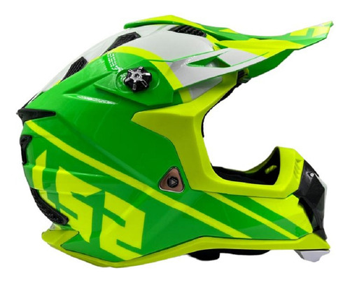 Casco Cross Ls2 Mx700 Evo Gammax Amarillo Verde