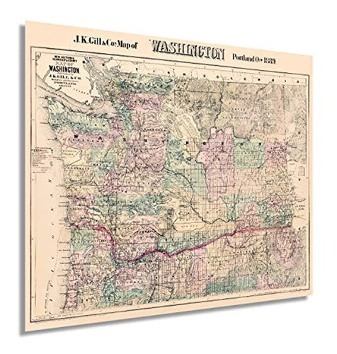 Historix 1889 Mapa De Nueva Sección, Municipio Y Condado De