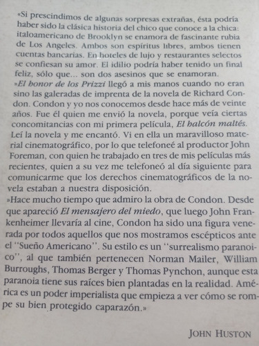El Honor De Los Prizzi Richard Condon (Usado)