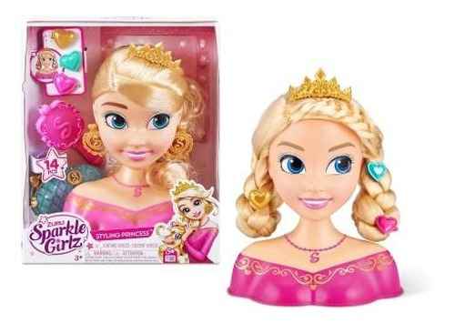 Sparkle Girlz Princess Hair Styling Head Con 14 Accesorios D