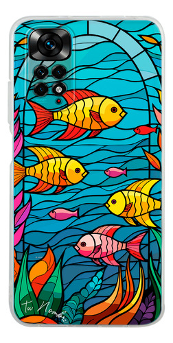 Funda Para Xiaomi Para Mujer Peces Vitral Con Tu Nombre