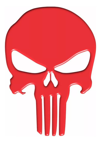 Adesivo Punisher Carro Moto Capacete Vermelho Resinado