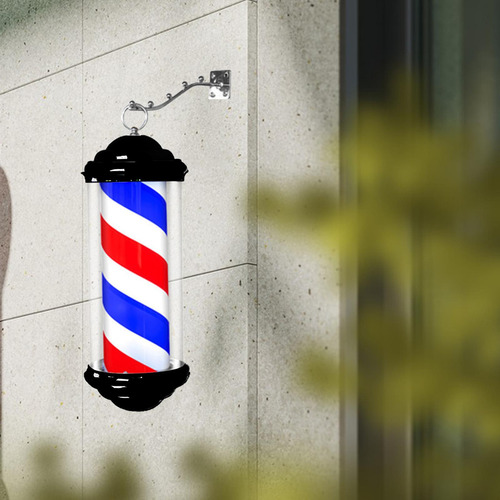 Barber Pole Light Peluquería Barber Franja Blanca Azul Roja