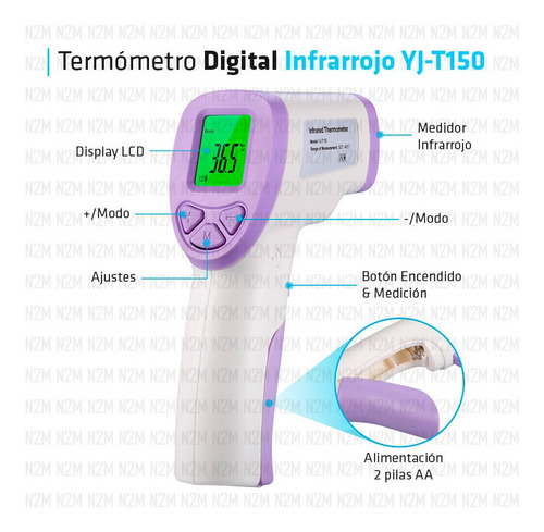 Termometro Digital Infrarrojo Temperatura Fiebre No Contacto