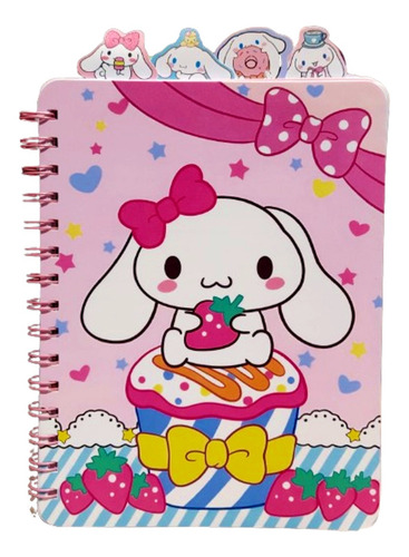 Cuaderno Hello Kitty Melody Friends Kuromi A5 Con Separador Color CINNAMOROLL