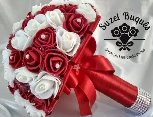 Buquê / Bouquet De Noiva Casamentos - Eva - Marsala E Branco