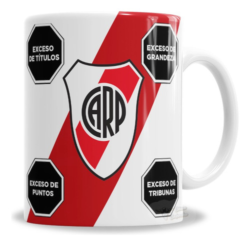 Taza De Cerámica River Campeón Exceso De Grandeza - Con Caja