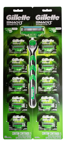 Gillette Mach3 Sensitive Blister X10 Repuestos Afeitar Aloe