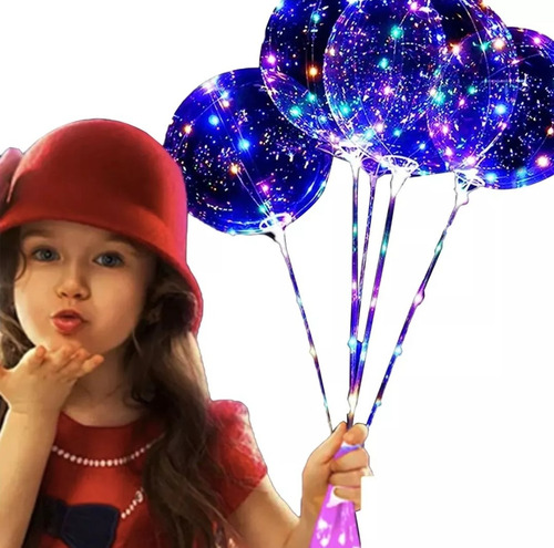 100 Globo Led Transparante 40 Cm Gigante Con Sporte Gancho