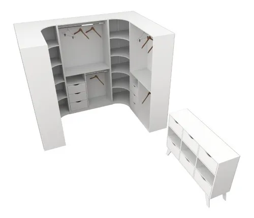 comprar Kit Closet Modulado M193 Arara Colmeia Closet Quarto Mdf