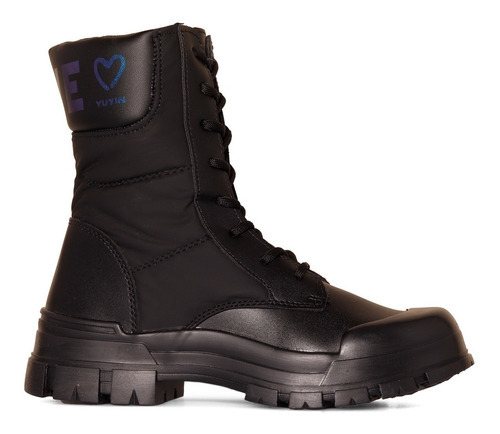 Bota Mujer Yuyin 22253 Negro Combate Vintage Love Gnv®