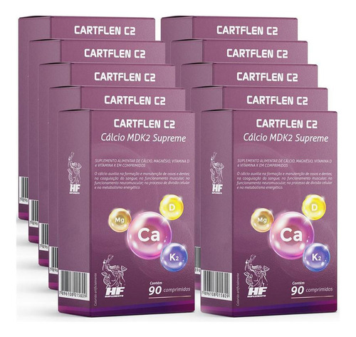 Kit 10 Cartflen C2 Calcio Supreme 90 Comprimidos