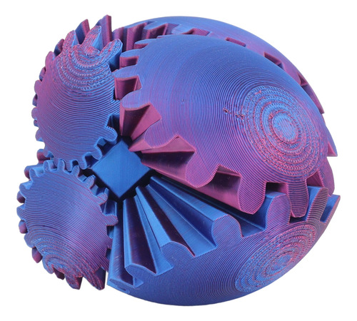 La Bola Gear Sphere De Color Azul Impresa En 3d Alivia El Es