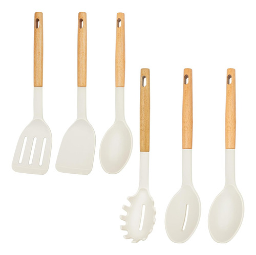 Juego De Cucharas De Espátula De Silicona De 6 Piezas, Color