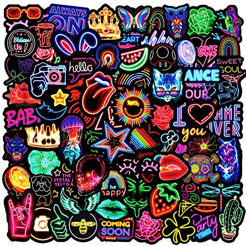 100pcs Pegatinas Neon Decal, Paquete De Pegatinas De Vi...