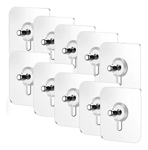 Ganchos Autoadhesivos, 50 Ganchos Adhesivos Invisibles, Ganchos De Pared Resistentes Perchas Para Ropa Ganchos De Plastico Adhesivo Transparente 92469303