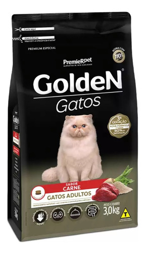 Alimento Golden Premium Especial para gato adulto sabor carne em sacola de 3kg