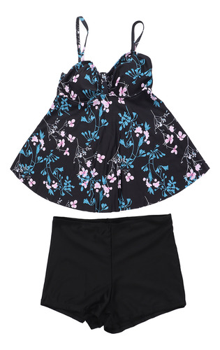 Vestido De Baño Estampado Con Tirantes Finos Elástico L