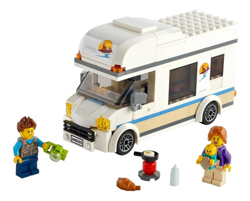 Imagem 2 de 3 de Lego City - Trailer De Férias Moto Home 190 Peças - 60283