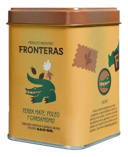 Yerba Mate Fronteras - Latita De 110gs Poleo Y Cardamomo