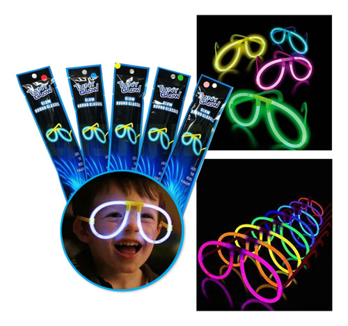 12 Lentes Neon Cyalume Fiesta Glow Boda Batucada Xv Color