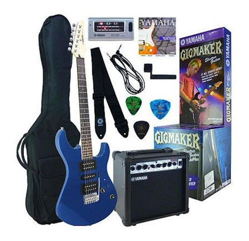 Paquete De Guitarra Electrica Yamaha Azul Metalico Erg Meses