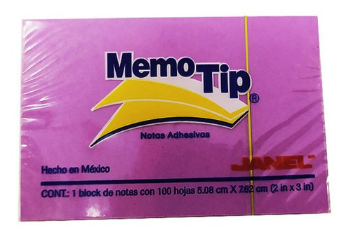 Notas Adhesivas Memotip 2x3in Morado Neon 1block C/100h