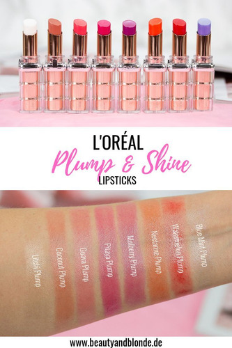 Imagen 3 de 7 de Labial L'oreal Plump & Shine Voluminizante Original