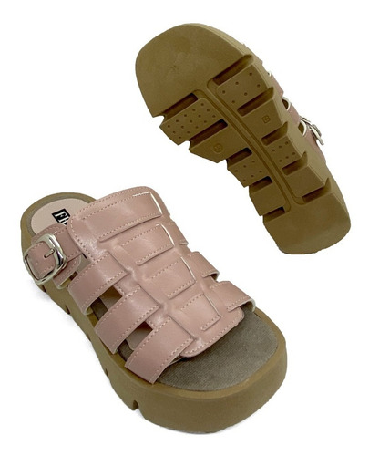 Imagen 3 de 4 de Sandalia Mujer Zueco Plataforma Gomones Moda Sueco Alto