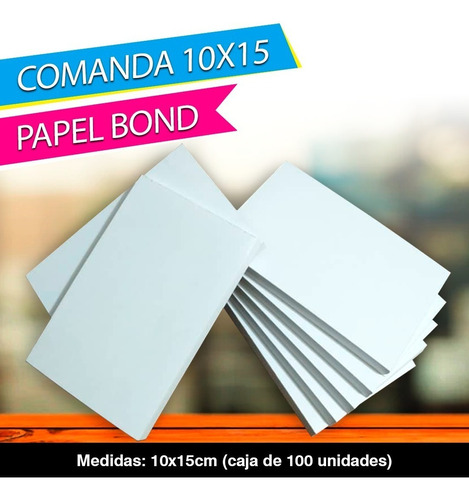 Comandas 10x15 Papel Bond Para Restaurantes (pack De 10)