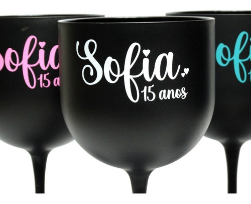 25 Taça Gin Personalizada Super Black Fosca 600ml Acrílica