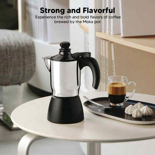 Cafetera Italiana Auténtica Moka De 3 Tazas De Aluminio
