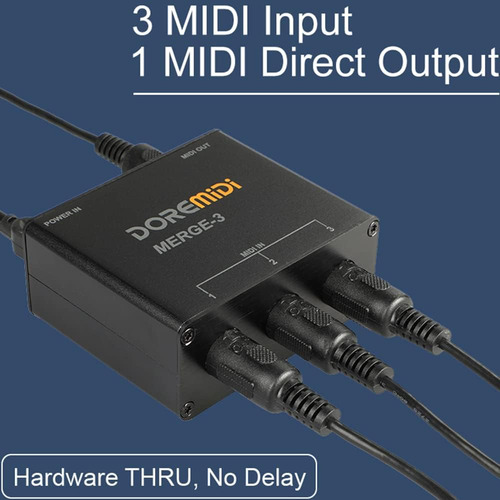 Entrada Midi Doremidi Merge-3 Suporte Para 2 Saídas Midi