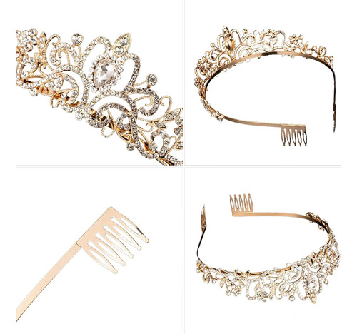 9pcs Corona Reina Princesa Tiara Para Boda Novia Cumpleaño