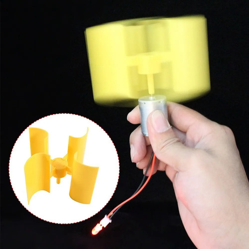 Mini Motor Generador Electrico Hidraulico Turbina Aspas Led