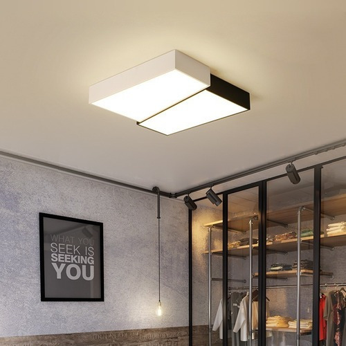 Luminaria Moderna Techo Led 24w Plafon Minimalista Chiaro Negro