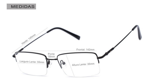 Imagem 3 de 10 de Armação Oculos Ogrife Og 1739-c Metal Masculino Fio Nylon