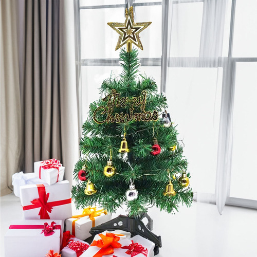 Mini Árbol Navidad Artificiales De Mesa Con Adornos Y Luces