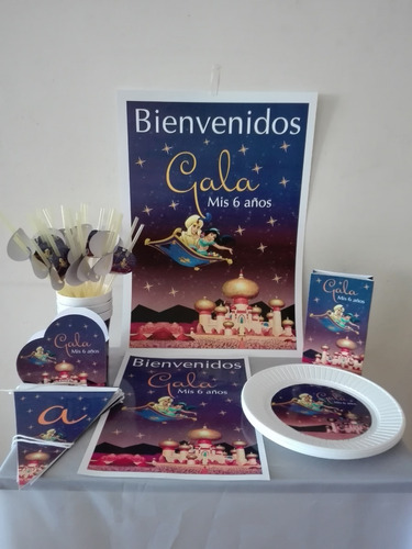 Pack Cotillón Personalizado 20 Princesa Jazmin