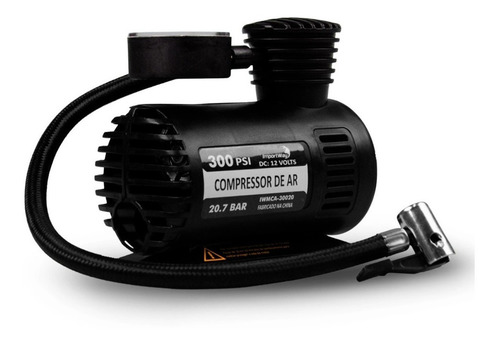 Imagem 2 de 3 de Compressor de ar mini elétrico portátil Importway IWMCA30020 preto 12V