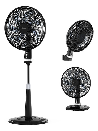 Ventilador FlexiCool Midea 18"/45 cm, 3-1 de Pedestal, Piso y Pared, 3 Velocidades, Oscilacion 85°.